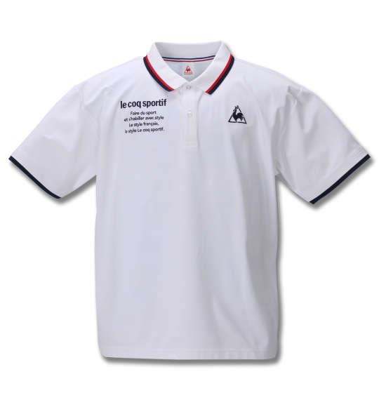 大きいサイズ メンズ LE COQ SPORTIF ソロテックス 鹿の子 半袖 ポロシャツ ホワイト 1278-0234-1 2L 3L 4L 5L 6L