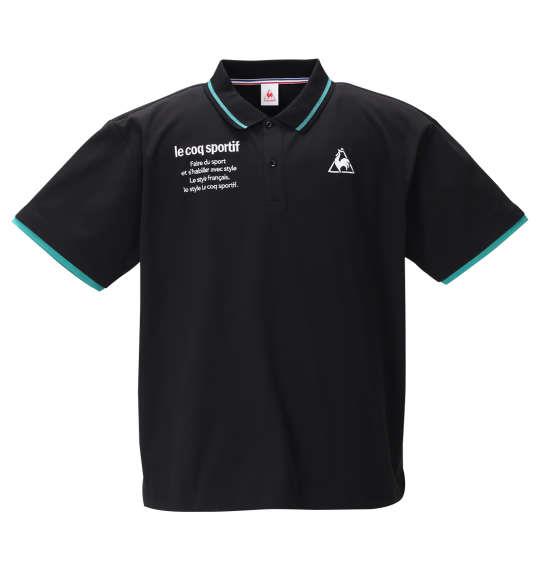 大きいサイズ メンズ LE COQ SPORTIF ソロテックス 鹿の子 半袖 ポロシャツ ブラック 1278-0234-2 2L 3L 4L 5L 6L