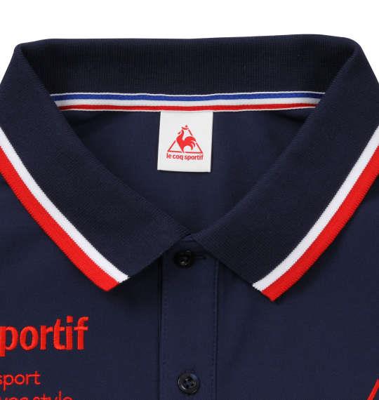 大きいサイズ メンズ LE COQ SPORTIF ソロテックス 鹿の子 半袖 ポロシャツ ネイビー 1278-0234-3 2L 3L 4L 5L 6L