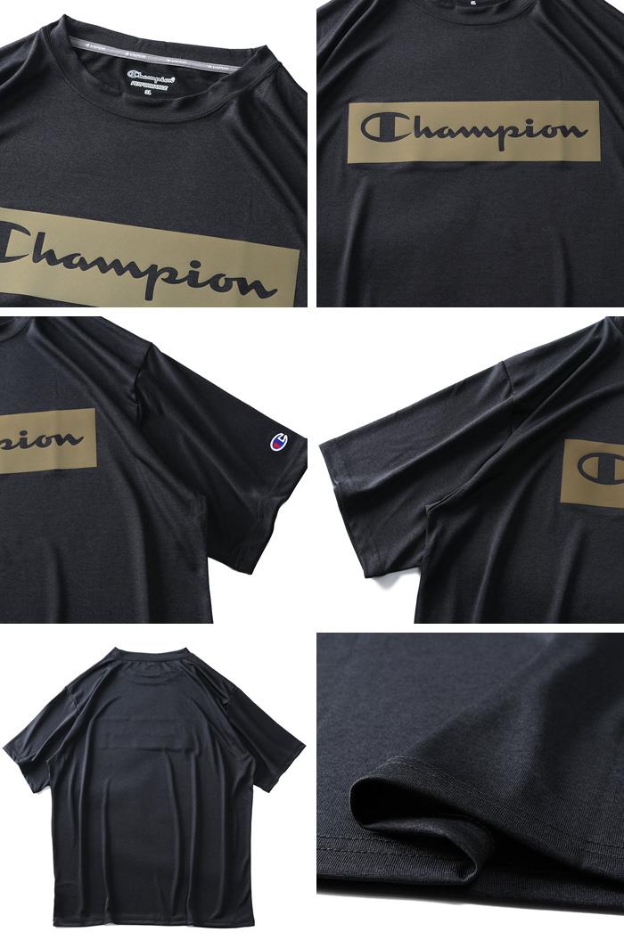 大きいサイズ メンズ Champion チャンピオン プリント トレーニング 半袖 Tシャツ 速乾 防臭 c3-rs303l