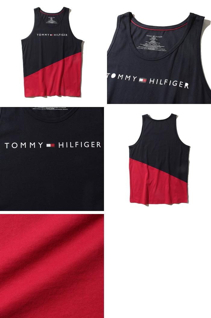 【WEB限定価格】ブランドセール 大きいサイズ メンズ TOMMY HILFIGER トミーヒルフィガー ロゴプリント 切替 タンクトップ USA直輸入 09t3545