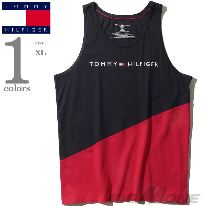 【WEB限定価格】ブランドセール 大きいサイズ メンズ TOMMY HILFIGER トミーヒルフィガー ロゴプリント 切替 タンクトップ USA直輸入 09t3545