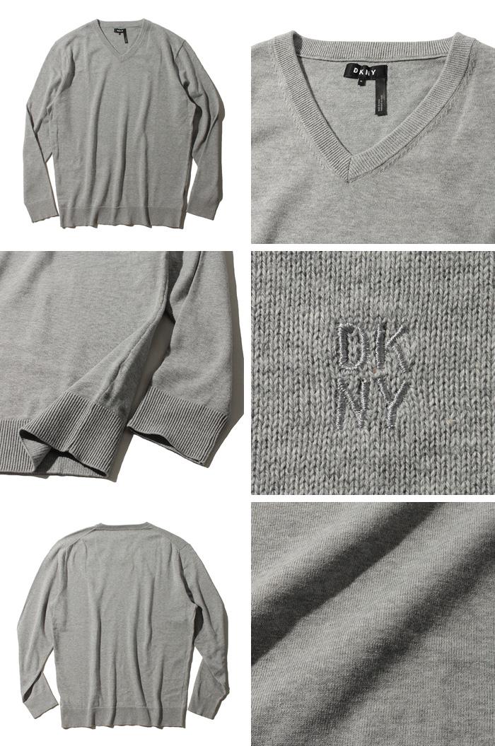 【WEB限定価格】ブランドセール 大きいサイズ メンズ DKNY ダナキャラン Vネック 長袖 セーター USA直輸入 43ms401