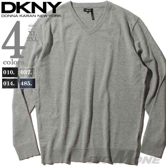 【WEB限定価格】ブランドセール 大きいサイズ メンズ DKNY ダナキャラン Vネック 長袖 セーター USA直輸入 43ms401