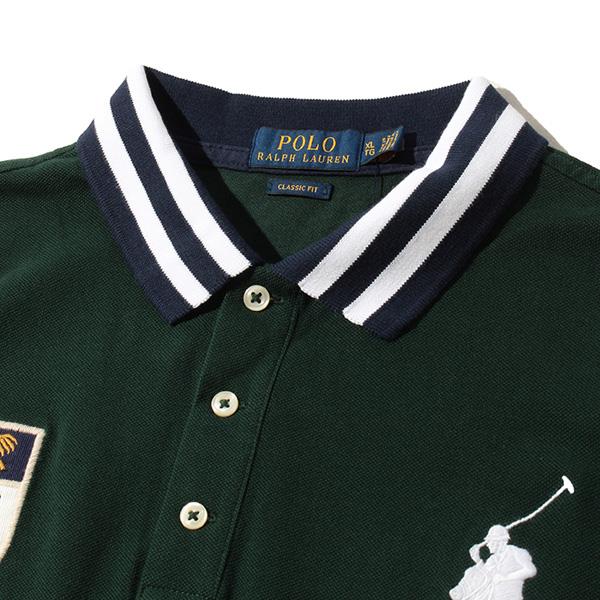 【WEB限定価格】ブランドセール 大きいサイズ メンズ POLO RALPH LAUREN ポロ ラルフローレン ビッグロゴ刺繍 鹿の子 半袖 デザイン ポロシャツ USA直輸入 710790217