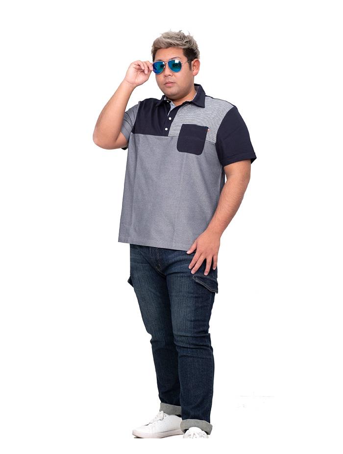 【WEB限定価格】大きいサイズ メンズ DANIEL DODD ブロッキング 半袖 ポロシャツ azpr-200274