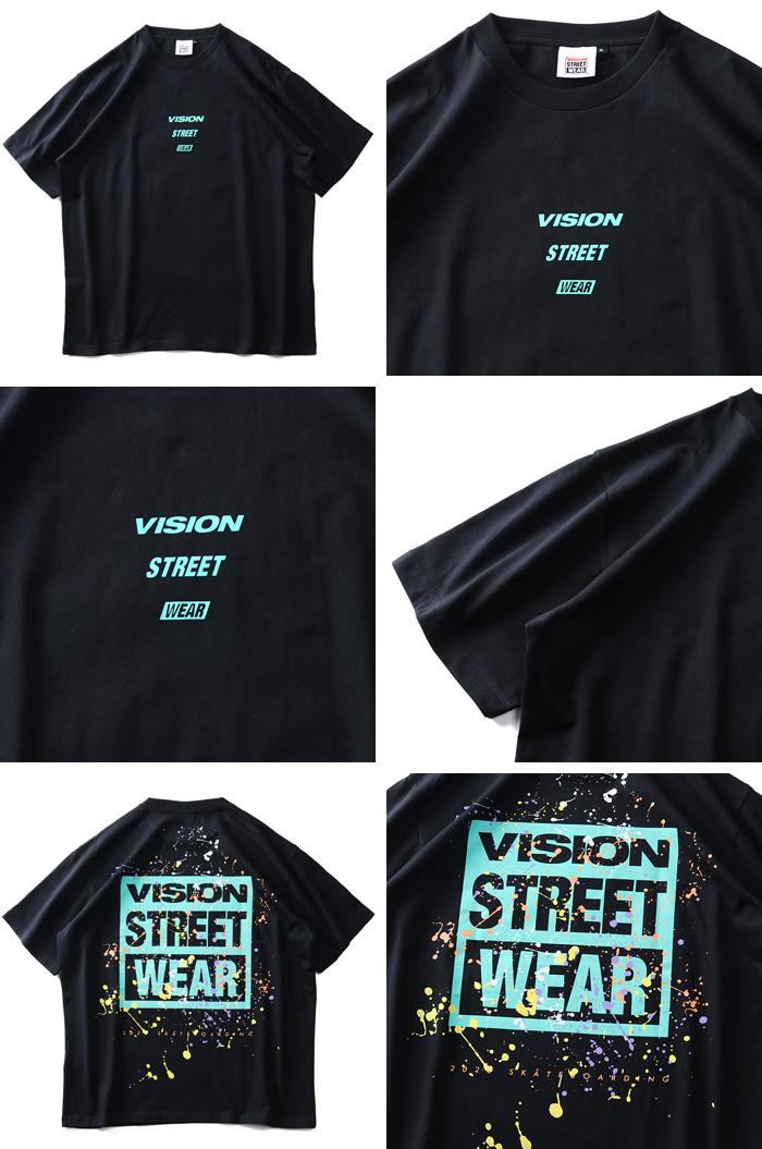 大きいサイズ メンズ VISION STREET WEAR スプラッシュ プリント 半袖 Tシャツ 0504115