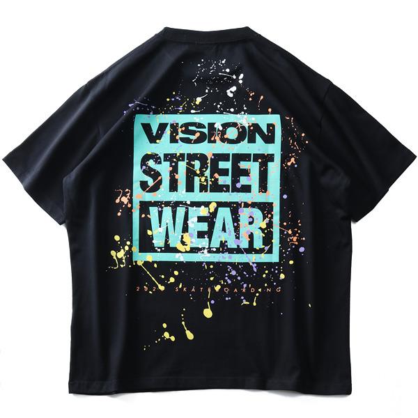 大きいサイズ メンズ VISION STREET WEAR スプラッシュ プリント 半袖 Tシャツ 0504115