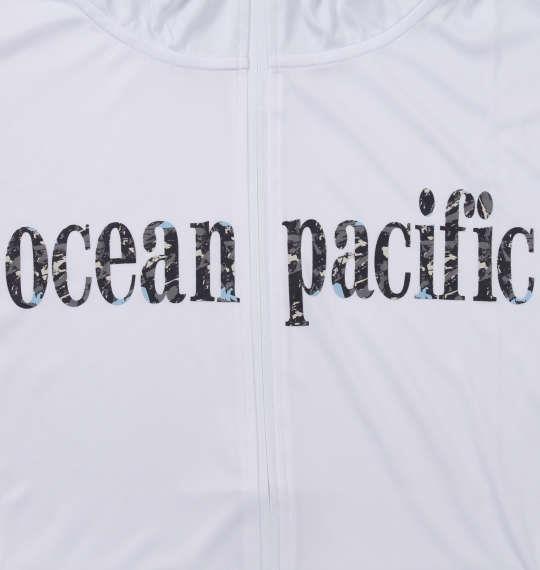 大きいサイズ メンズ OCEAN PACIFIC 半袖 フルジップ パーカー ラッシュガード ホワイト 1268-0260-1 3L 4L 5L 6L 8L