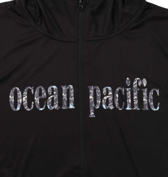 大きいサイズ メンズ OCEAN PACIFIC 半袖 フルジップ パーカー ラッシュガード ブラック 1268-0260-2 3L 4L 5L 6L 8L