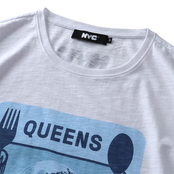 【WEB限定価格】大きいサイズ メンズ NYC スラブ プリント 半袖 Tシャツ QUEENS azt-2002105