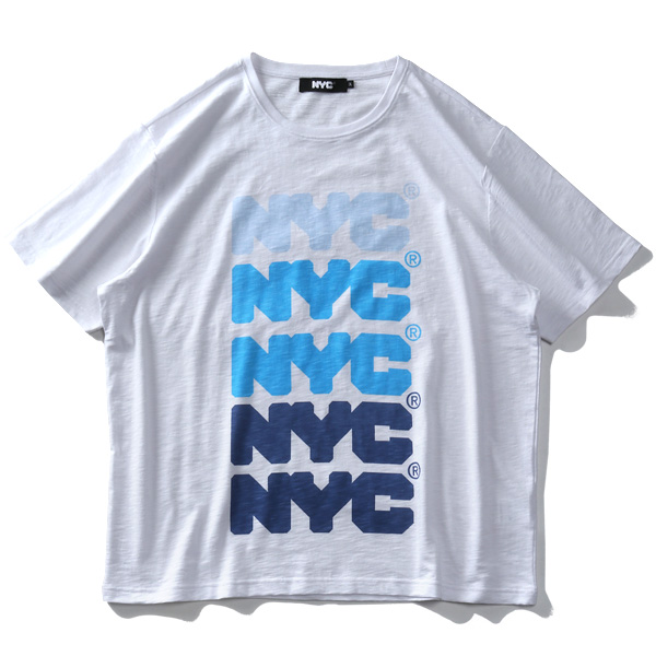 【WEB限定価格】大きいサイズ メンズ NYC スラブ プリント 半袖 Tシャツ azt-2002109