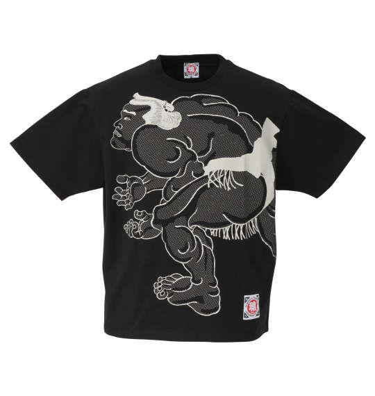 大きいサイズ メンズ 魂 相撲絵デザイン 半袖 Tシャツ ブラック 1268-0282-2 3L 4L 5L 6L 8L