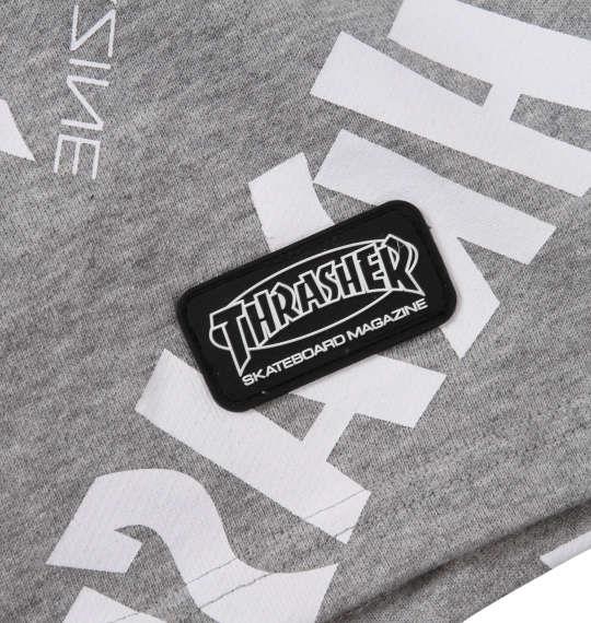 大きいサイズ メンズ THRASHER ロゴ 総柄 プリント ハーフパンツ ヘザーグレー 1274-0240-1 3L 4L 5L 6L 8L