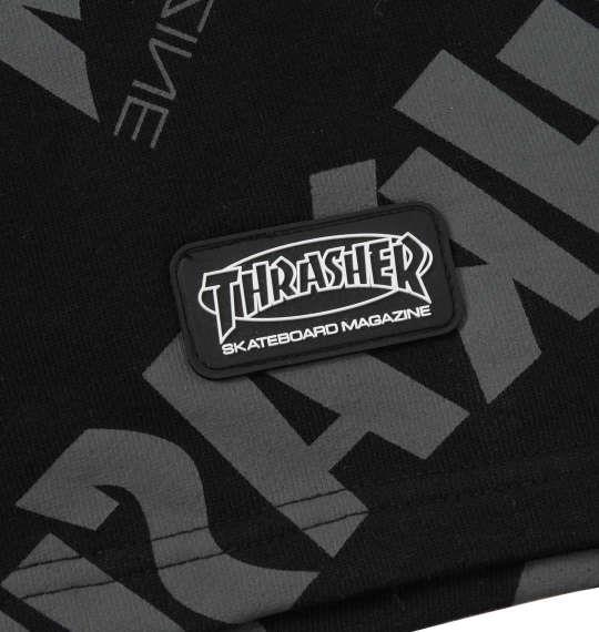 大きいサイズ メンズ THRASHER ロゴ 総柄 プリント ハーフパンツ ブラック 1274-0240-2 3L 4L 5L 6L 8L