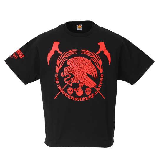 大きいサイズ メンズ 新日本プロレス L・I・J × AGUILA 半袖 Tシャツ レッド ブラック 1278-0541-1 3L 4L 5L 6L 8L