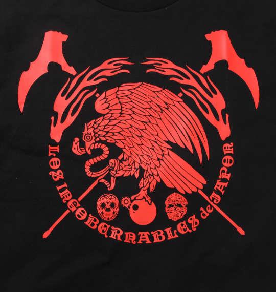 大きいサイズ メンズ 新日本プロレス L・I・J × AGUILA 半袖 Tシャツ レッド ブラック 1278-0541-1 3L 4L 5L 6L 8L