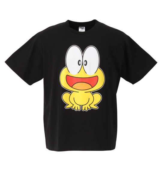 大きいサイズ メンズ ど根性ガエル 半袖 Tシャツ ブラック 1278-0263-2 3L 4L 5L 6L 8L