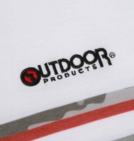 大きいサイズ メンズ OUTDOOR PRODUCTS 鹿の子 カモフラ ボーダー 半袖 ポロシャツ ホワイト 1258-0283-1 3L 4L 5L 6L 8L