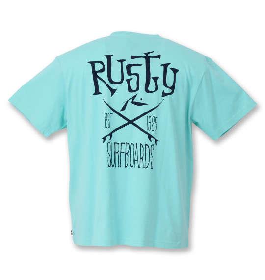 大きいサイズ メンズ RUSTY プリント 半袖 Tシャツ ミント 1268-0273-1 3L 4L 5L 6L 8L