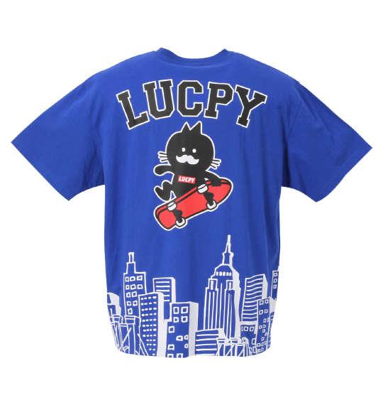 大きいサイズ メンズ LUCPY 天竺 半袖 Tシャツ ブルー 1258-0580-1 3L 4L 5L 6L