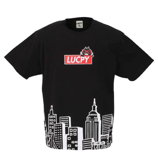 大きいサイズ メンズ LUCPY 天竺 半袖 Tシャツ ブラック 1258-0580-2 3L 4L 5L 6L