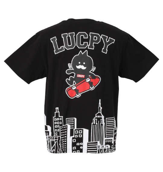 大きいサイズ メンズ LUCPY 天竺 半袖 Tシャツ ブラック 1258-0580-2 3L 4L 5L 6L