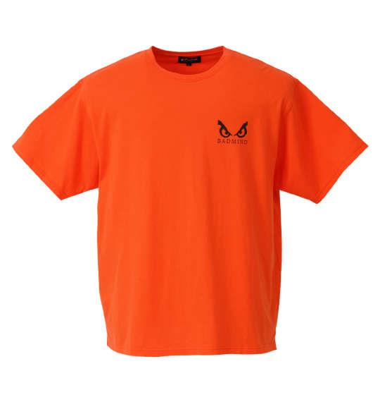 大きいサイズ メンズ BAD BOY バック ZIP ロゴ プリント 半袖 Tシャツ オレンジ 1268-0290-1 3L 4L 5L 6L