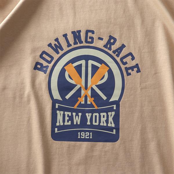 【WEB限定価格】大きいサイズ メンズ DANIEL DODD オーガニック プリント 半袖 Tシャツ ROWING-RACE azt-200255