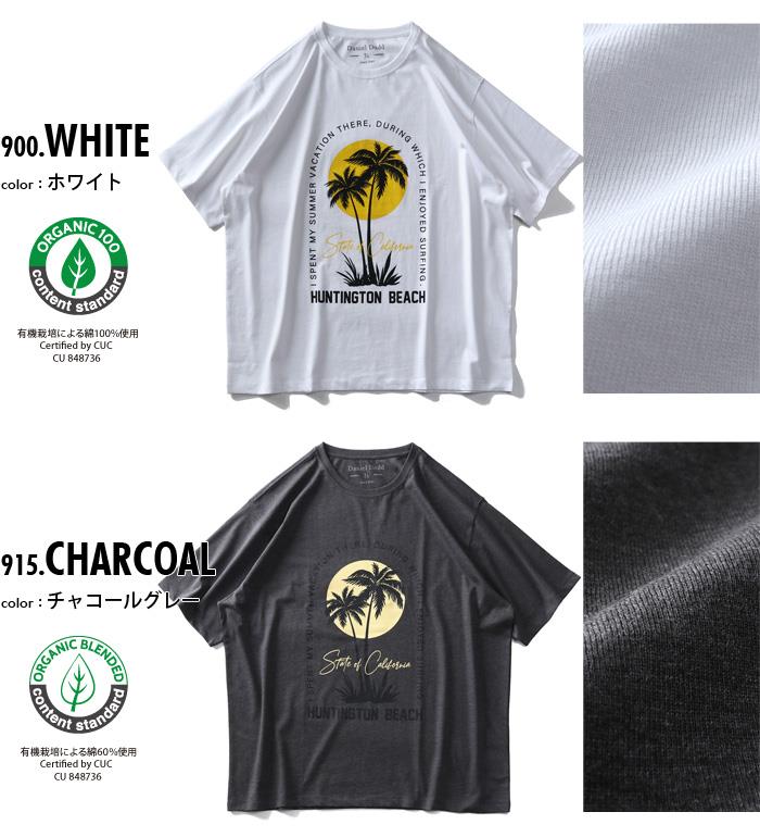 【WEB限定価格】大きいサイズ メンズ DANIEL DODD オーガニック プリント 半袖 Tシャツ HUNTINGTON BEACH azt-200263