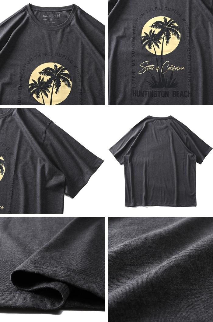 【WEB限定価格】大きいサイズ メンズ DANIEL DODD オーガニック プリント 半袖 Tシャツ HUNTINGTON BEACH azt-200263