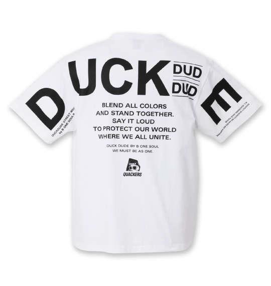 大きいサイズ メンズ b-one-soul DUCK DUDE ネオンロゴ 半袖 Tシャツ ホワイト 1258-0515-1 3L 4L 5L 6L