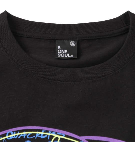 大きいサイズ メンズ b-one-soul DUCK DUDE ネオンロゴ 半袖 Tシャツ ブラック 1258-0515-2 3L 4L 5L 6L