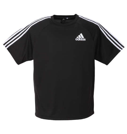 大きいサイズ メンズ adidas 半袖 Tシャツ ブラック 1278-0331-2 3XO 4XO 5XO 6XO 7XO 8XO