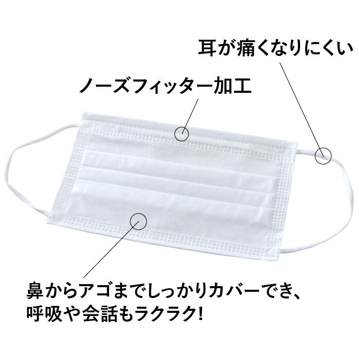 不織布 マスク 50枚入 3層構造 レギュラーサイズ m0012001