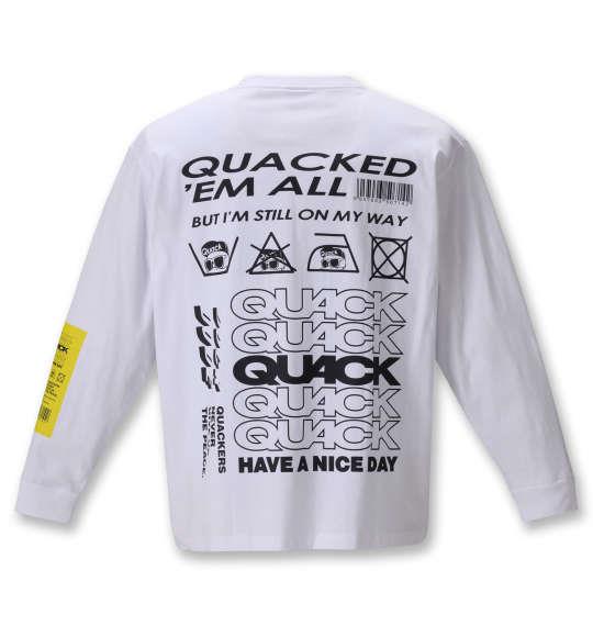 大きいサイズ メンズ b-one-soul DUCK DUDE 長袖 Tシャツ ホワイト 1258-0630-1 3L 4L 5L 6L