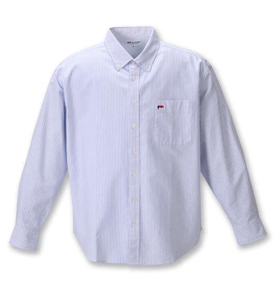 大きいサイズ メンズ H by FIGER オックス ストライプ B.D 長袖 シャツ サックス × ホワイト 1267-0321-1 3L 4L 5L 6L 8L