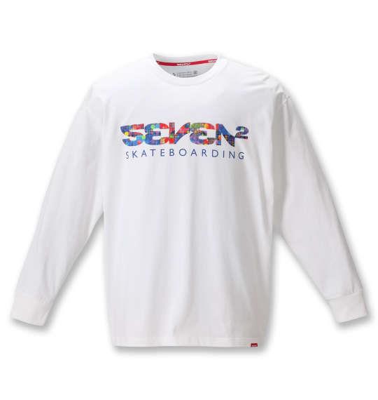 大きいサイズ メンズ SEVEN2 長袖 Tシャツ ホワイト 1268-0300-1 3L 4L 5L 6L