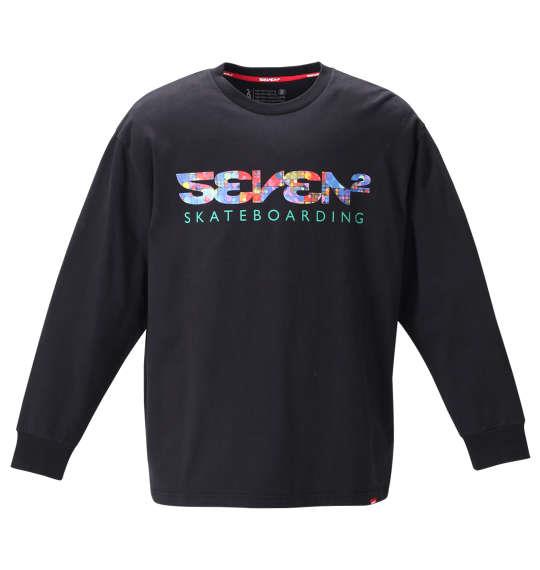 大きいサイズ メンズ SEVEN2 長袖 Tシャツ ブラック 1268-0300-2 3L 4L 5L 6L