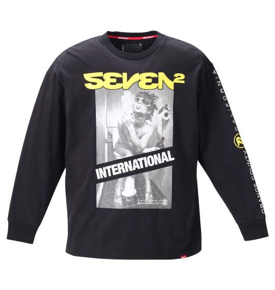 大きいサイズ メンズ SEVEN2 長袖 Tシャツ ブラック 1268-0301-2 3L 4L 5L 6L