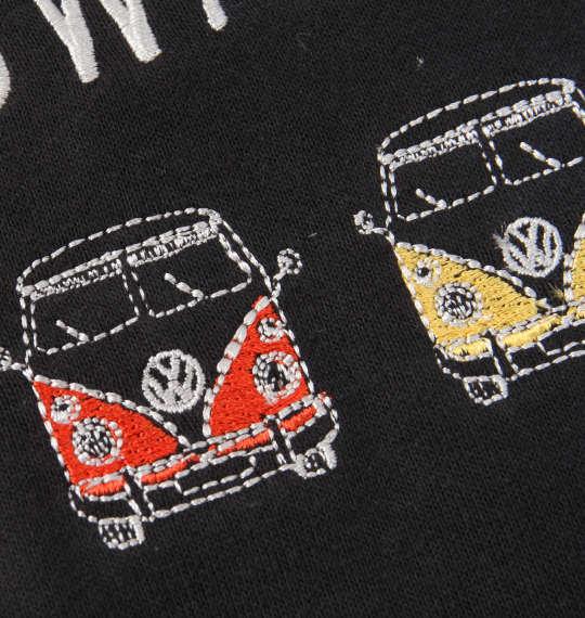大きいサイズ メンズ VOLKSWAGEN 裏毛 トリプル ワーゲンバス 刺繍 プル パーカー ブラック 1268-0311-1 3L 4L 5L 6L 8L