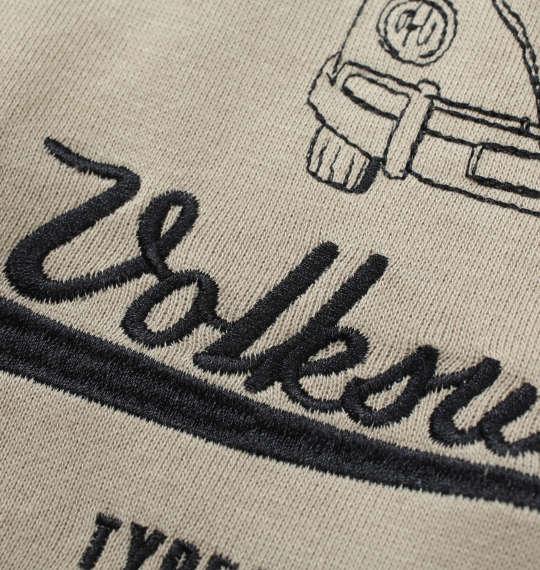 大きいサイズ メンズ VOLKSWAGEN 裏毛 ワーゲンバス 刺繍 プル パーカー ベージュ 1268-0312-1 3L 4L 5L 6L 8L