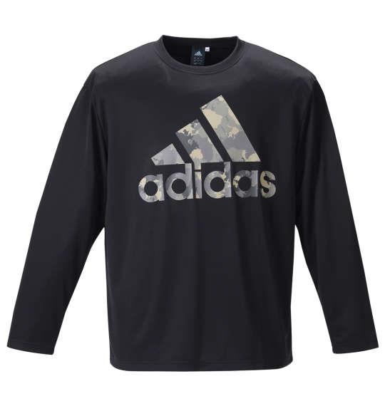 大きいサイズ メンズ adidas 長袖 Tシャツ ブラック 1278-0330-2 3XO 4XO 5XO 6XO 7XO 8XO