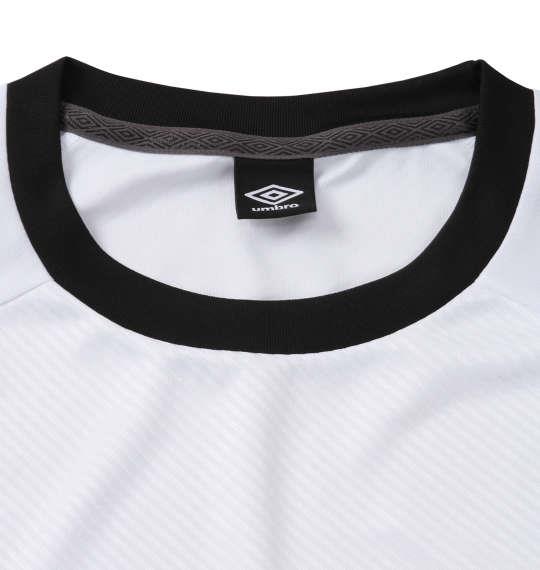 大きいサイズ メンズ UMBRO URA シャドー ツイル 長袖 プラクティス Tシャツ ホワイト 1278-0350-1 2L 3L 4L 5L 6L