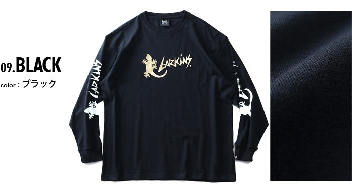 大きいサイズ メンズ LARKiNS ラーキンス 泊プリント ロング Tシャツ l0006-564