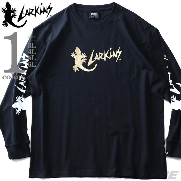 大きいサイズ メンズ LARKiNS ラーキンス 泊プリント ロング Tシャツ l0006-564