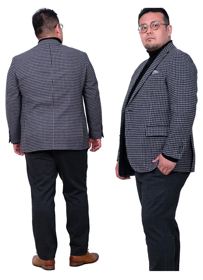 【2022bb】【WEB限定価格】【2021bar】大きいサイズ メンズ SARTORIA BELLINI ウール混 ギンガムチェック ジャケット azjw3420-s30