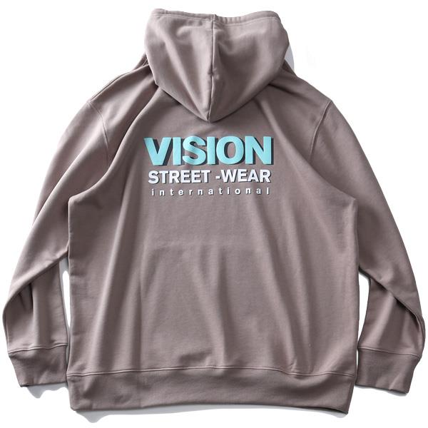 大きいサイズ メンズ VISION STREET WEAR カラー発砲プリント プルオーバー パーカー 0905711