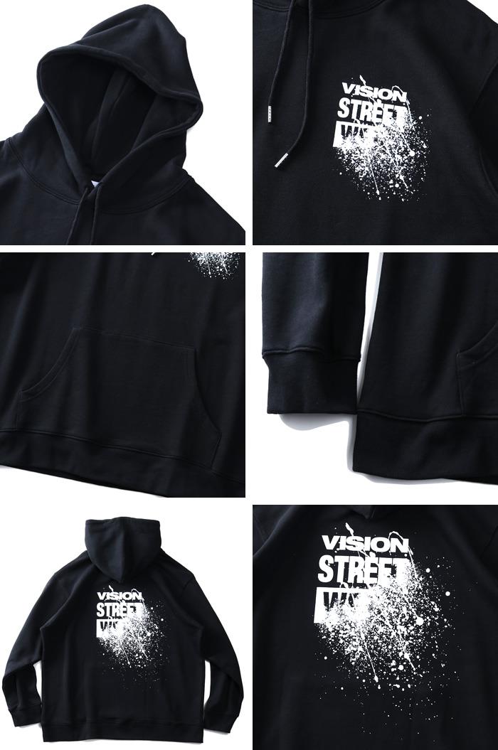 大きいサイズ メンズ VISION STREET WEAR スプラッシュ グラフィックプリント プルオーバー パーカー 0905712