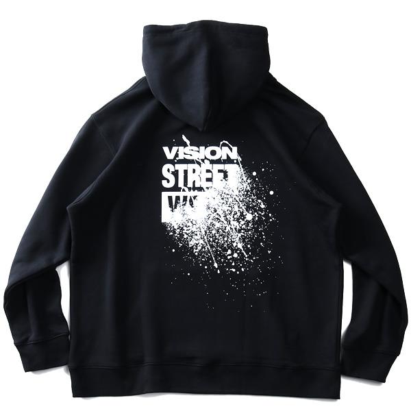 大きいサイズ メンズ VISION STREET WEAR スプラッシュ グラフィックプリント プルオーバー パーカー 0905712